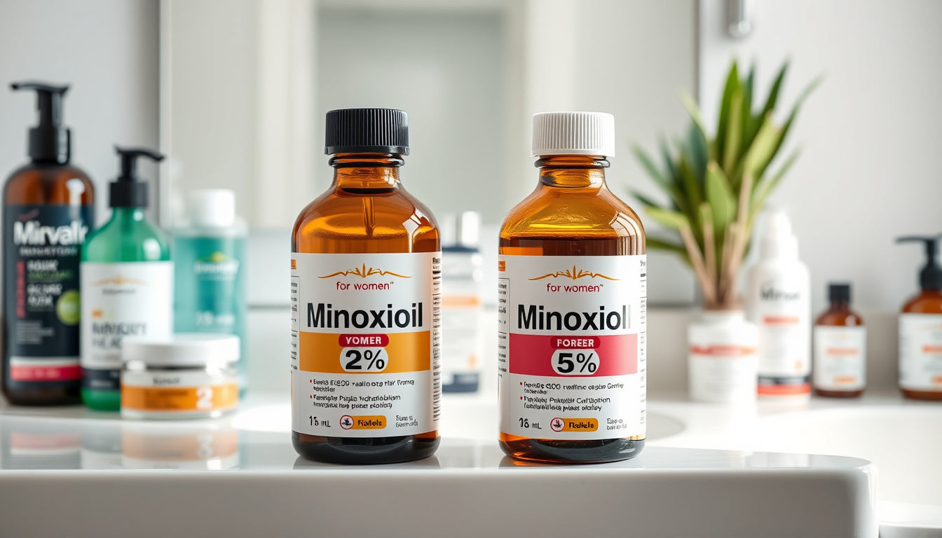 Woman applying a topical scalp treatment, minoxidil for women