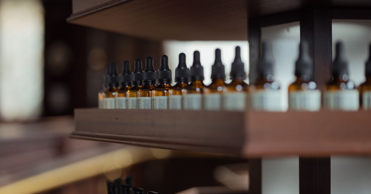 Bottle of hemp seed oil for conditioning hair
