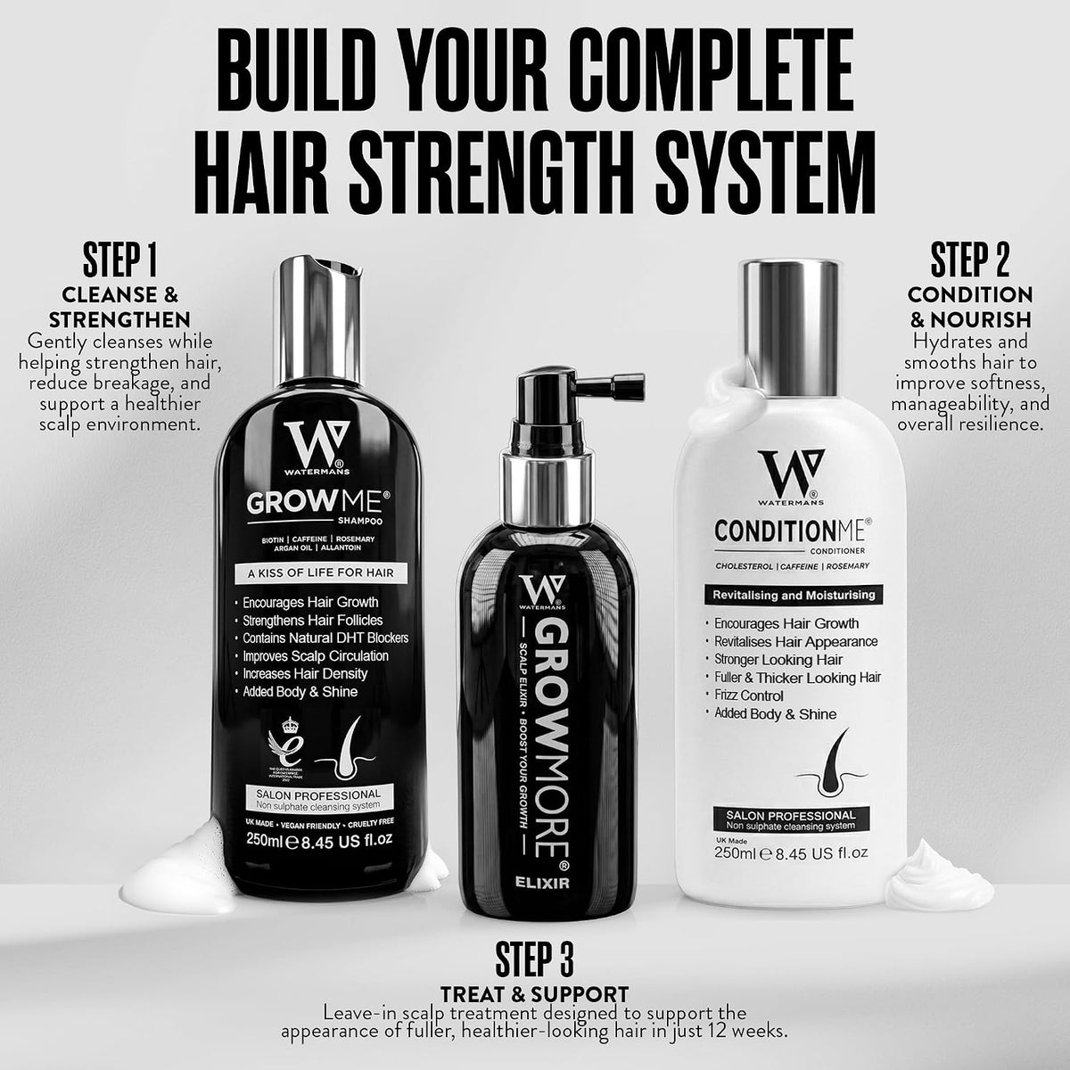 Hair Growth Shampoo, Conditioner & Scalp Elixir Set - The Complete 3-Step Routine | Most Purchased