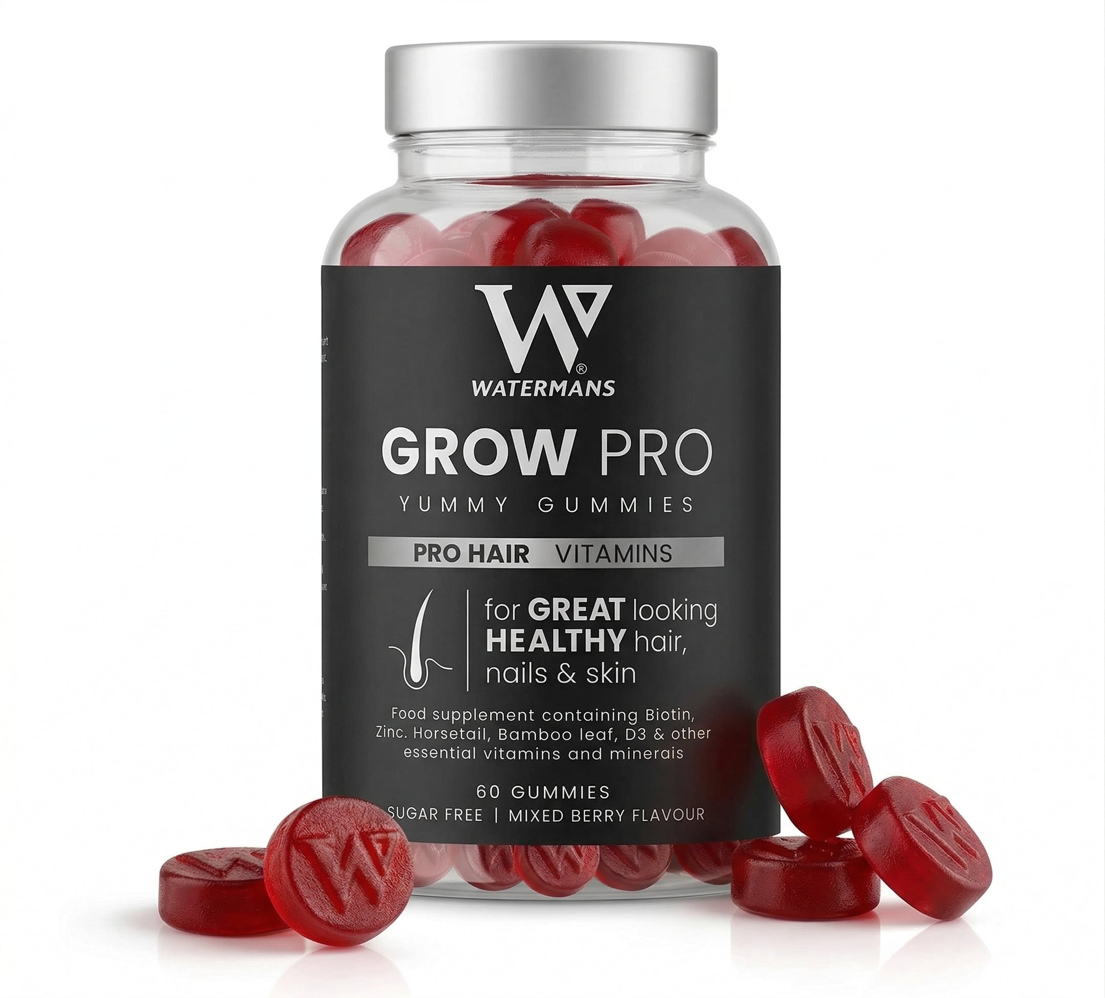 GrowPro Yummy Gummies Hair Vitamins, Skin & Nails. Sugar Free