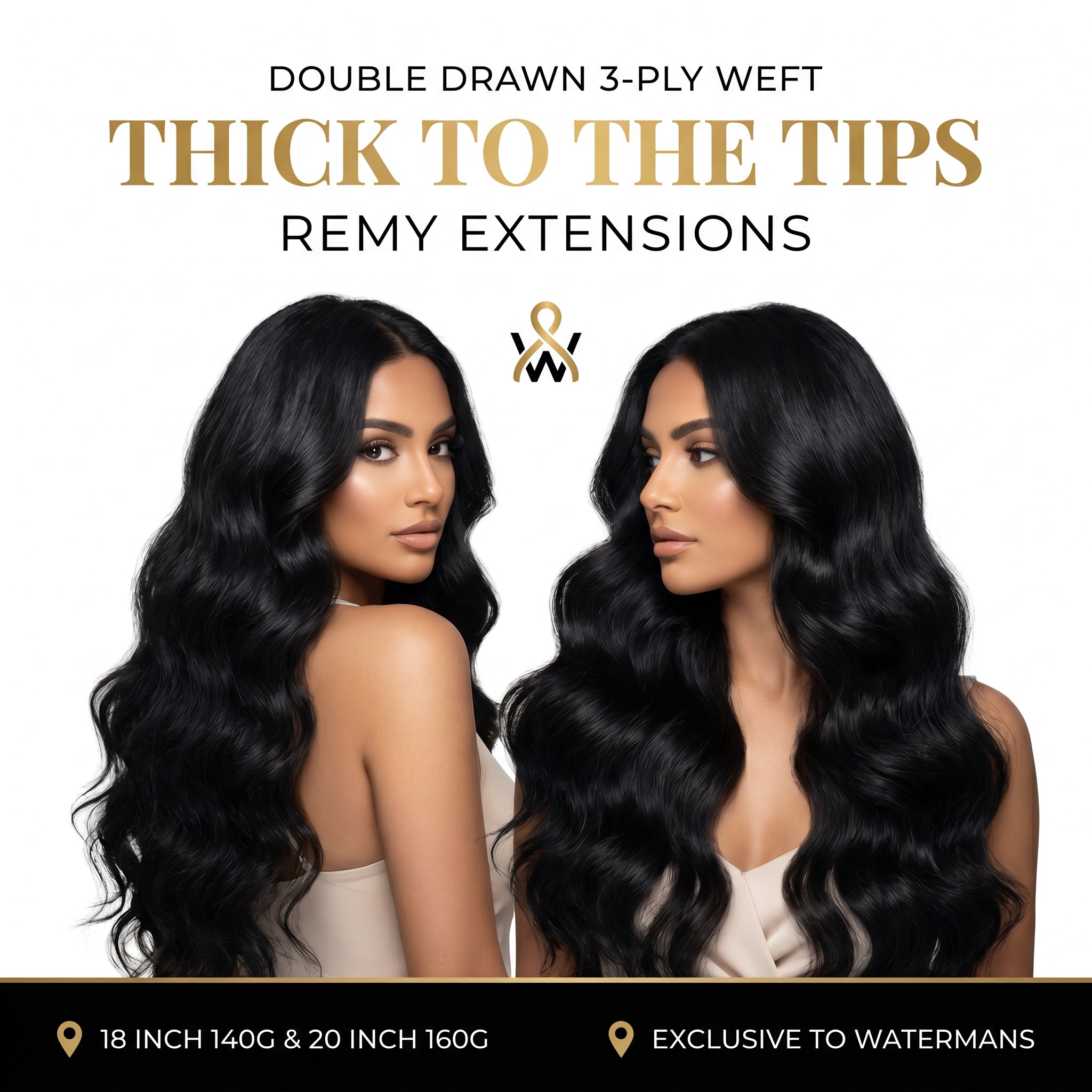 Instahair Luxury Double Drawn Weft 160g - 20 Inch Remy Hair Extensions