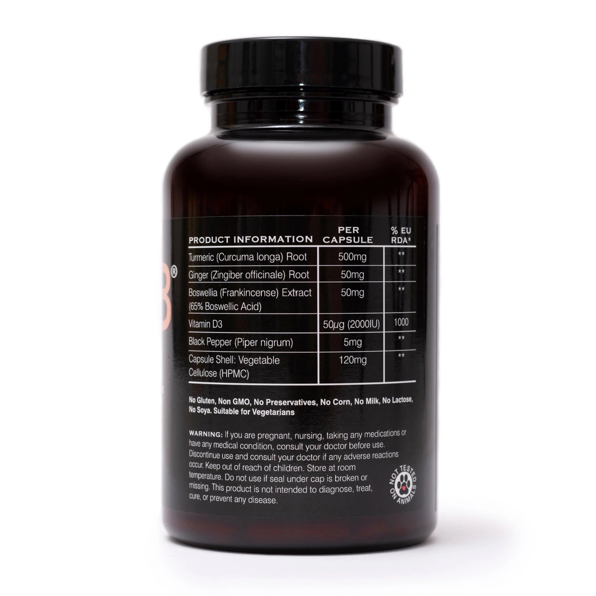 Allevi8 Mind Body & Soul - Ayurvedic Supplement with Turmeric, Ginger, Frankincense, Vitamin D, Black Pepper - Two months supply - Watermans