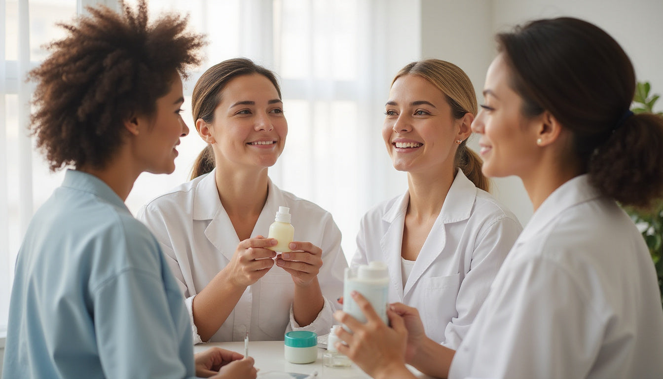 Skin care routine, illustrating a guide to gender affirming skin and scalp care