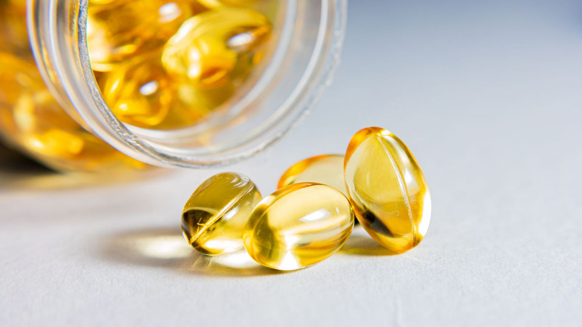 Softgel capsules of the kind sold as hormone therapy hair vitamins