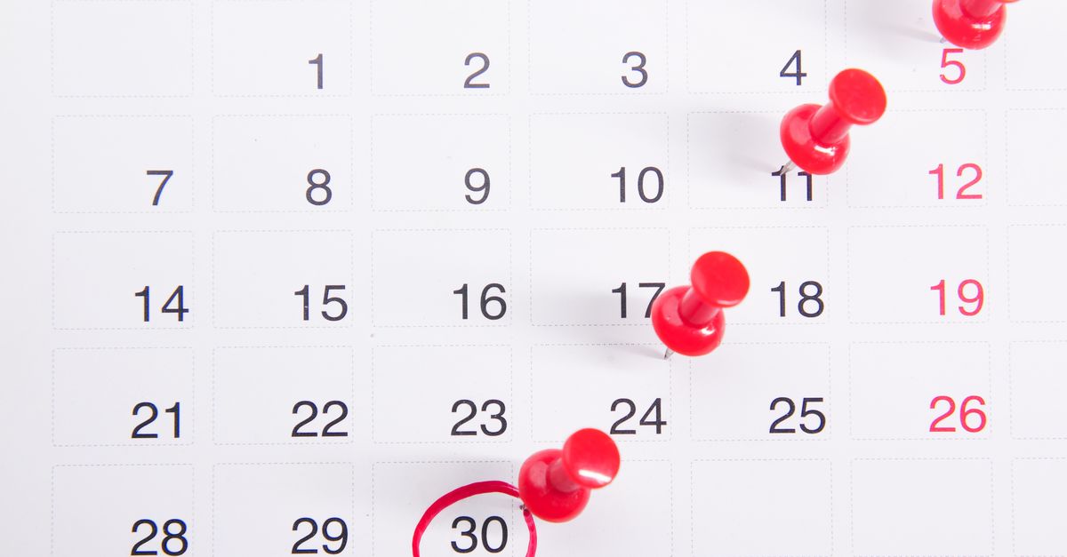A calendar marked across several months, showing how long before hair products show results