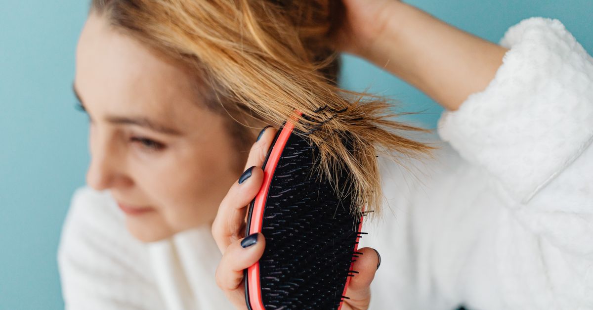 Brushing hair and noticing diffuse thinning