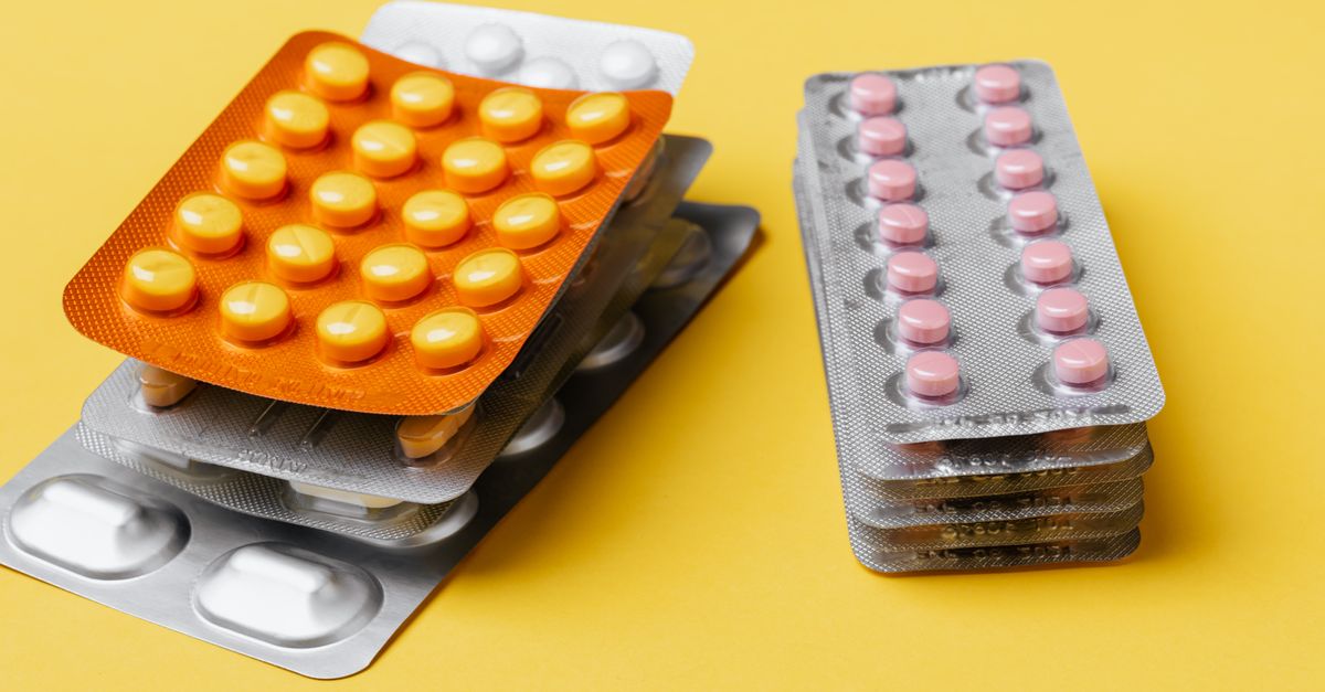 Prescription tablets in blister packs, like finasteride