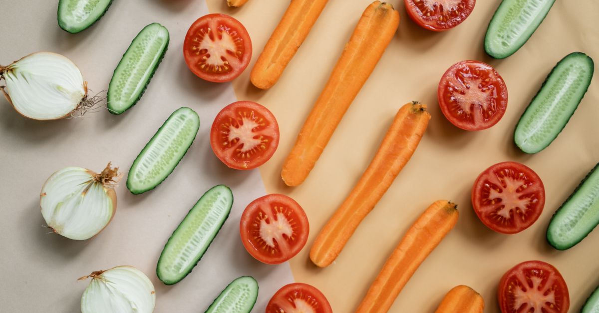 Fresh vegetables supporting healthy hair with diabetes