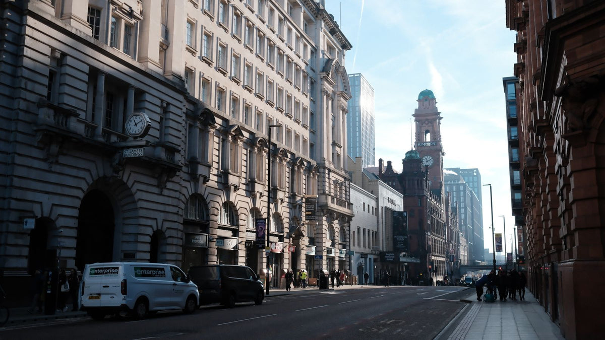 Manchester street of historic architecture, where the search for a trichologist Manchester wide begins