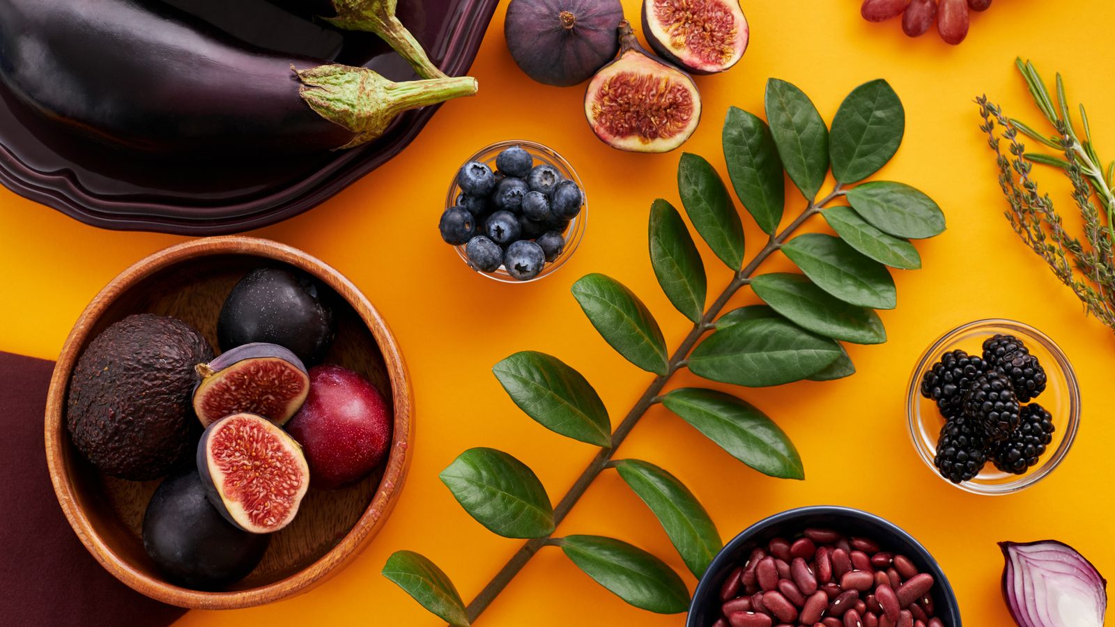 Colourful fruits and vegetables rich in vitamins and minerals for hair growth