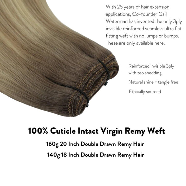 Instahair Luxury Weft 160g - 20 Inch Remy Hair Extensions Double Drawn