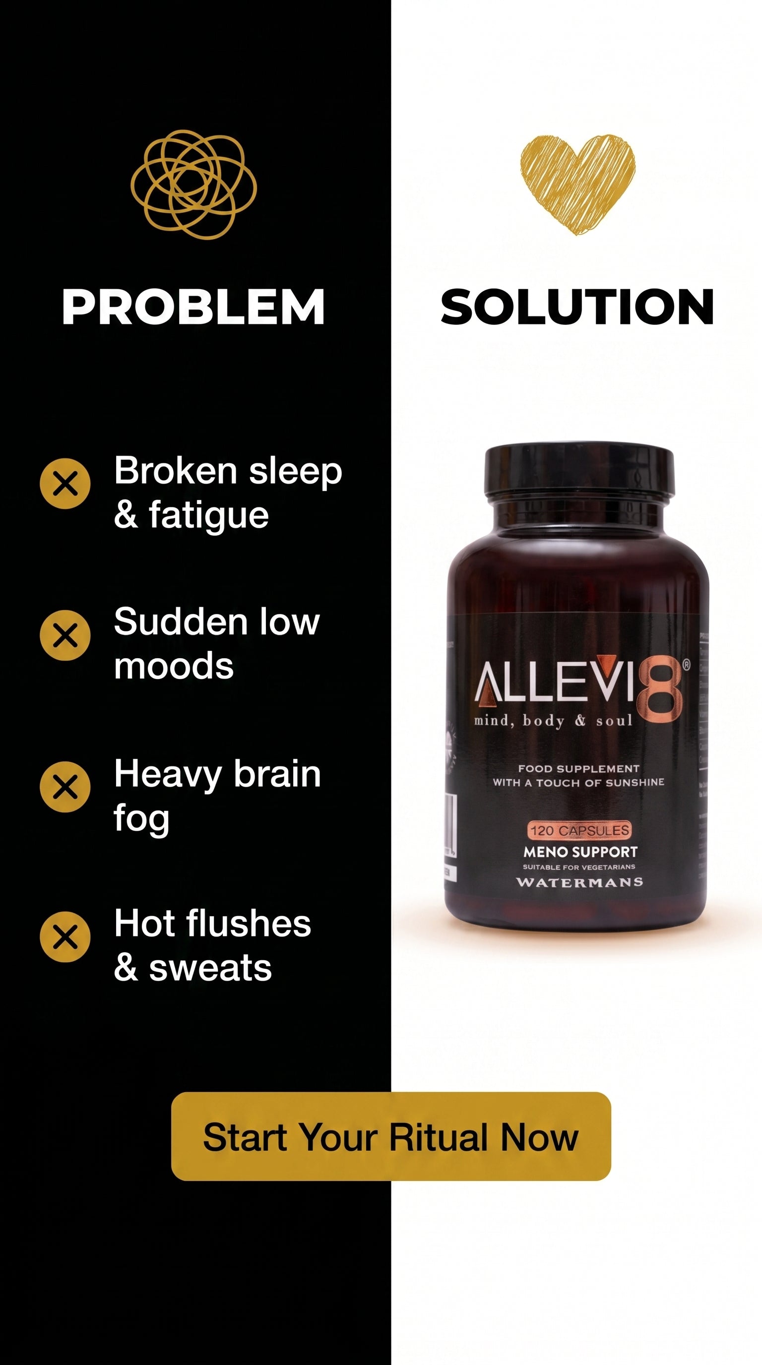 Allevi8 Menopause & Wellbeing Supplement – Frankincense, Turmeric, Ginger & Vitamin D (2-Month Supply)