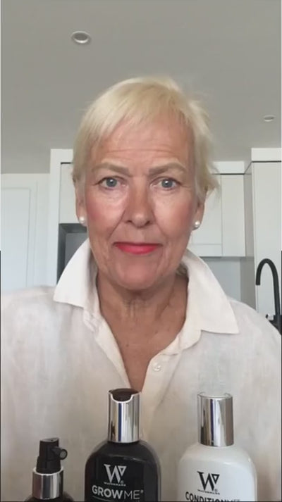 Adrienne shows her Grow Me routine for hair loss in menopause