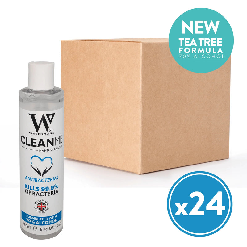 24 x 250ml CleanMe Strong Alcohol Gel with Tea Tree (£1.20 per unit)(UK Only) - Watermans