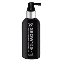 Grow More leave-in scalp elixir bottle applied overnight during a review period