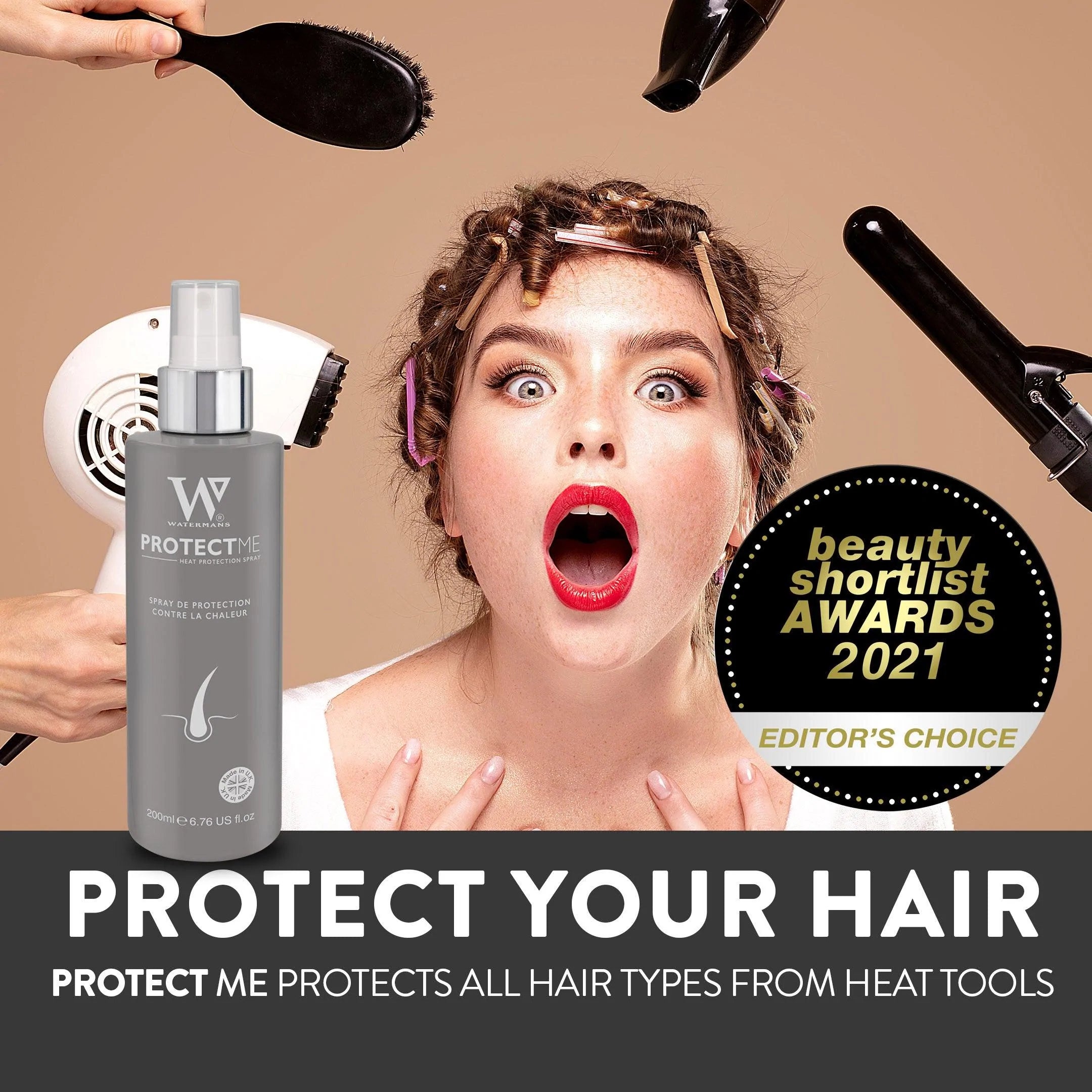 Protect Me®️ Heat Protection Spray, Colour Protection , Frizz Control, Hair extension spray - Watermans