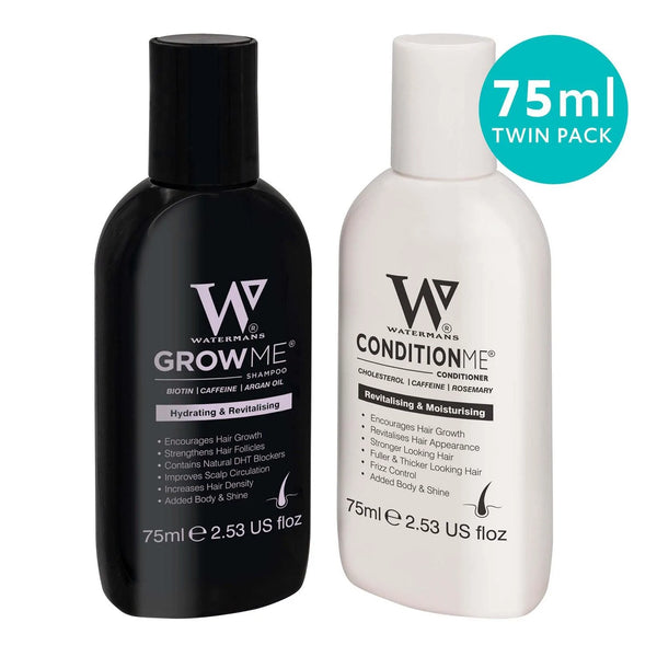 Watermans Minis 75ml Shampoo & 75ml Conditioner (Travel Size) - Hair Growth Products