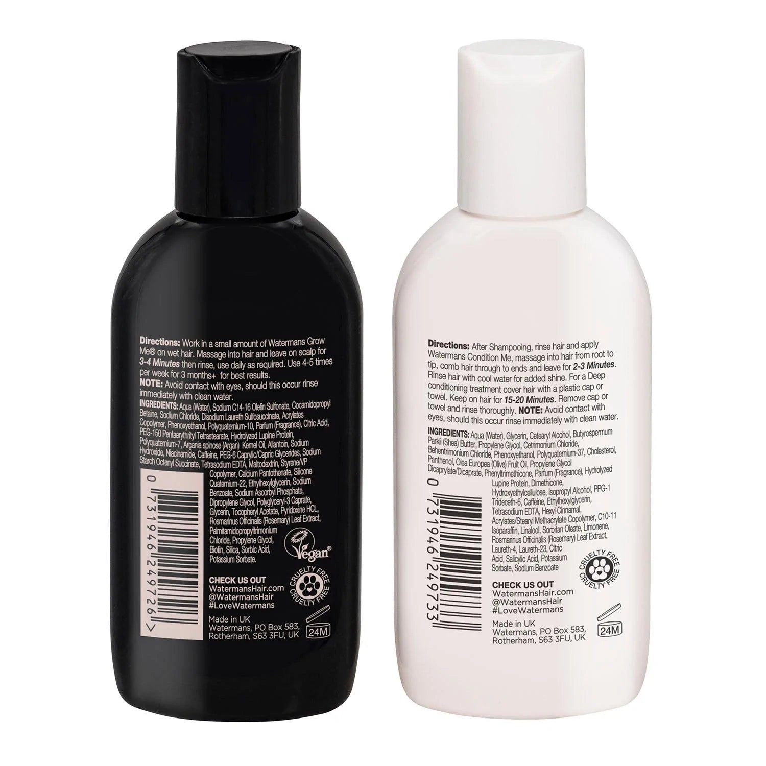 Watermans Minis 75ml Shampoo & 75ml Conditioner (Travel Size) - Hair Growth Products