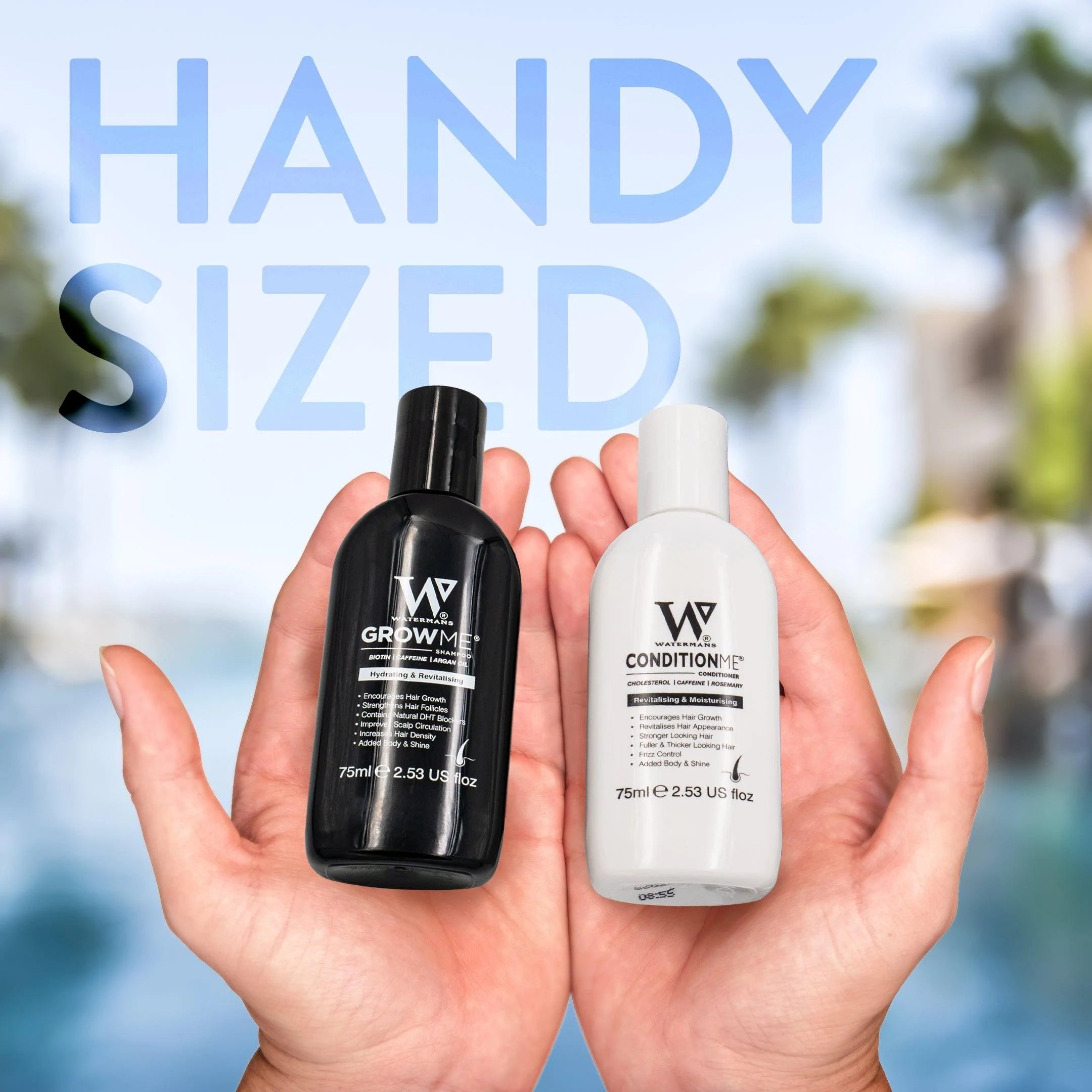 Watermans Minis 75ml Shampoo & 75ml Conditioner (Travel Size) - Hair Growth Products